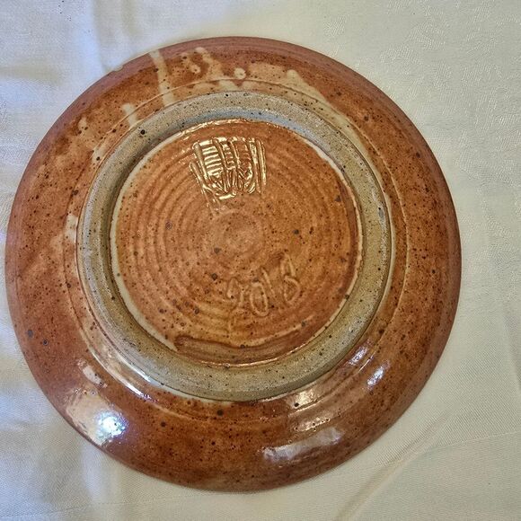 Robert Bob Hasselle Art Pottery Studio Stonware Plate 10" Vintage - Picture 6 of 9